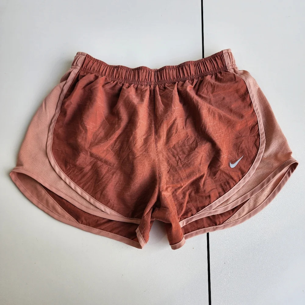 Nike Dri-Fit Women's Athletic Shorts Lightweight Run Jog Brown Pink Lined S
